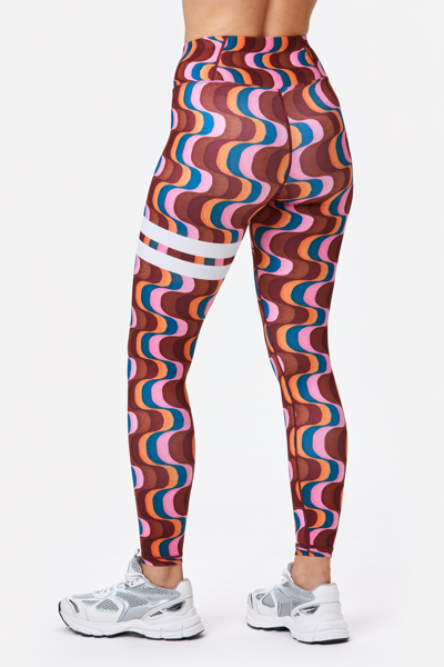 Candy Cotton High Wasted Leggings in Amaranth pink and Aqua