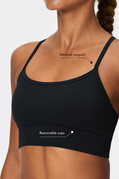 Promover Padded Sports Bra Strappy Crop Tops with Bahrain